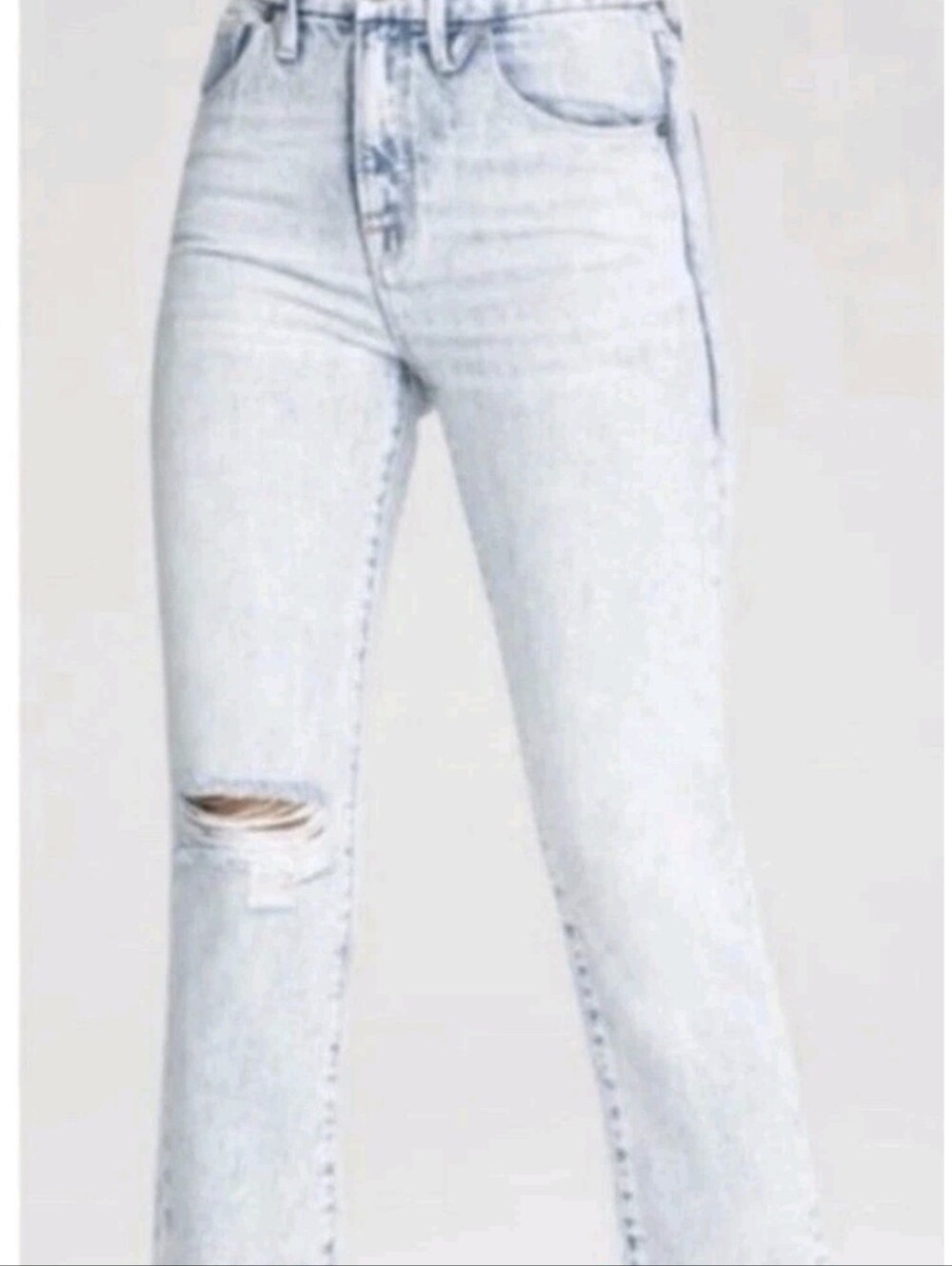 Good American Good Classic High Rise Jeans GCCU859T Blue539 Size 6/28 Distressed